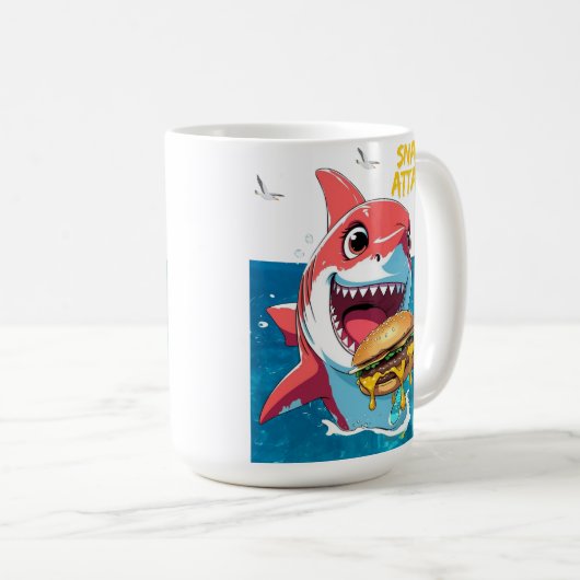 Snack Attack Shark Mug Kaffeetasse (VorderseiteRechts)