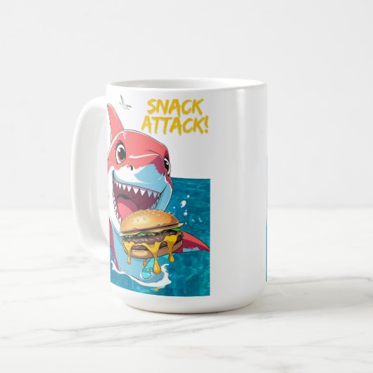 Snack Attack Shark Mug Kaffeetasse (Vorderseite Links)