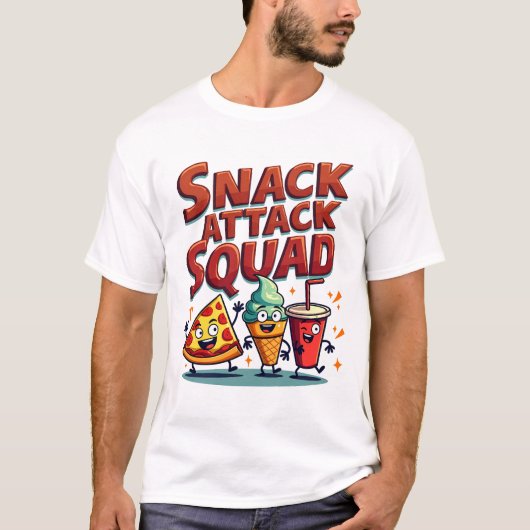 Snack Attack Squad - Fun Snack Themed T-Shirt (Vorderseite)