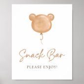 Snack Bar Food Teddy Bear Balloon Birthday  Poster (Vorne)