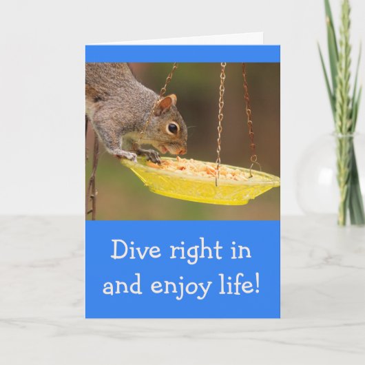 Snack Eichhörnchen Geburtstag Karte (Vorderseite)