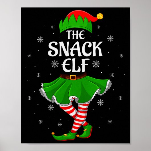 Snack Elf Christmas Family Girls Women Elf Squad X Poster (Vorne)