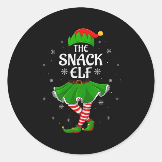 Snack Elf Christmas Family Girls Women Elf Squad X Runder Aufkleber (Vorderseite)