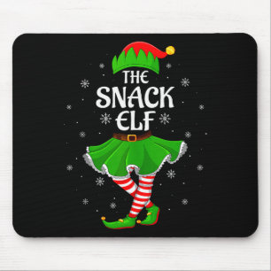Snack-Elf-Weihnachten-Familie-Mädchen-Frauen-Elf-S Mousepad