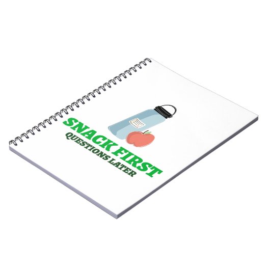 Snack Erste Fragen Später Schulessen Pause Notizblock (Linke Seite)