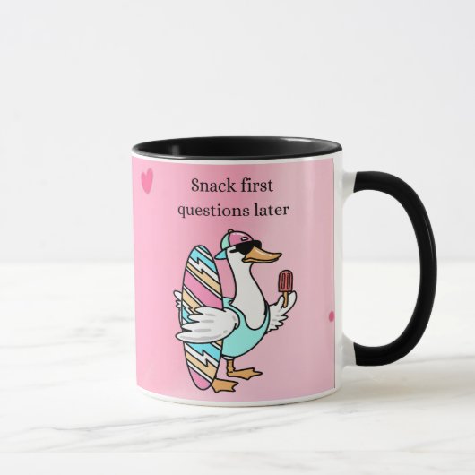Snack First, Questions Later Mug | Cool Duck  Tasse (Rechts)