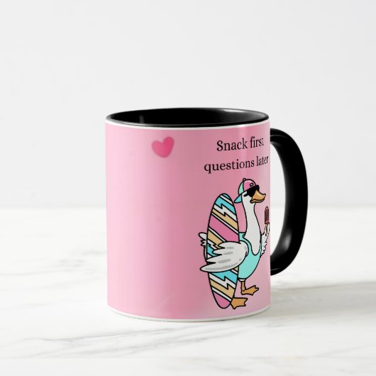 Snack First, Questions Later Mug | Cool Duck Tasse (VorderseiteRechts)