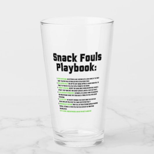 Snack Fouls Playbook Glas (Vorderseite)