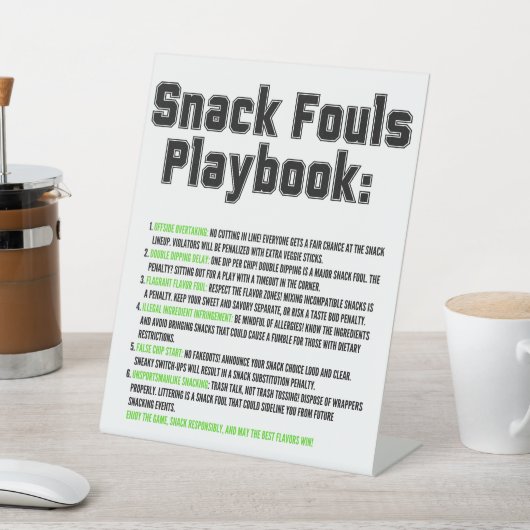 Snack Fouls Playbook Sockelschild (In SItu)