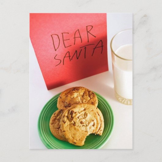 Snack für den Weihnachtsmann Feiertagspostkarte (Vorderseite)