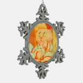 SNACK KITTY Pewter Snowflake Ornament (Links)