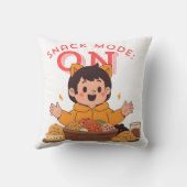 Snack Mode: ON - Niedlicher Cartoon-Charakter mit Kissen (Rückseite)