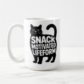 Snack Motivated Lifeform Fat Cat Humor Kaffeetasse (Links)