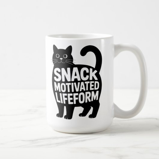 Snack Motivated Lifeform Fat Cat Humor Kaffeetasse (Rechts)