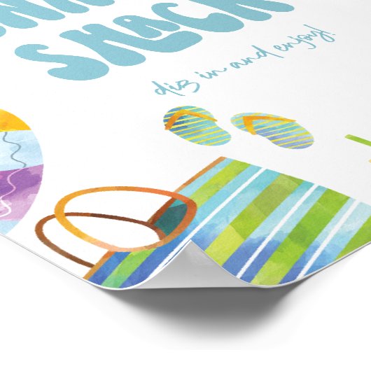 Snack Pool Party Station Anmeldung Poster (Ecke)