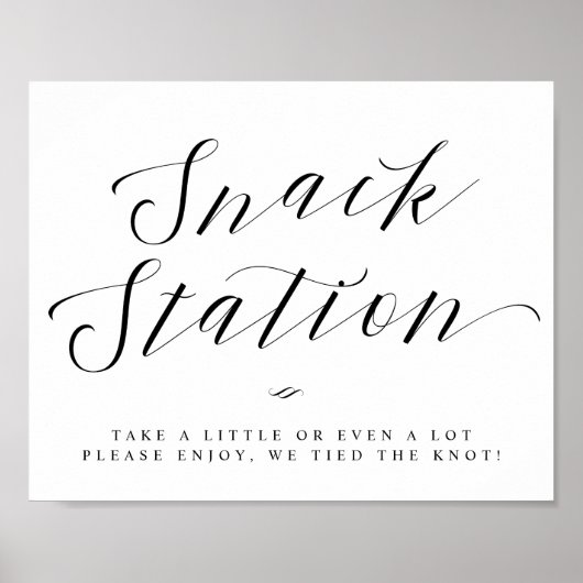 Snack Station Chic Brautparty- oder Hochzeits-Schi Poster (Vorne)