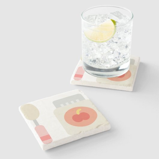 Snack Steinuntersetzer (Seitenansicht)