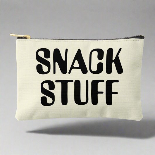 Snack Stuff Neutral Black Bold Typografie Zubehörtasche
