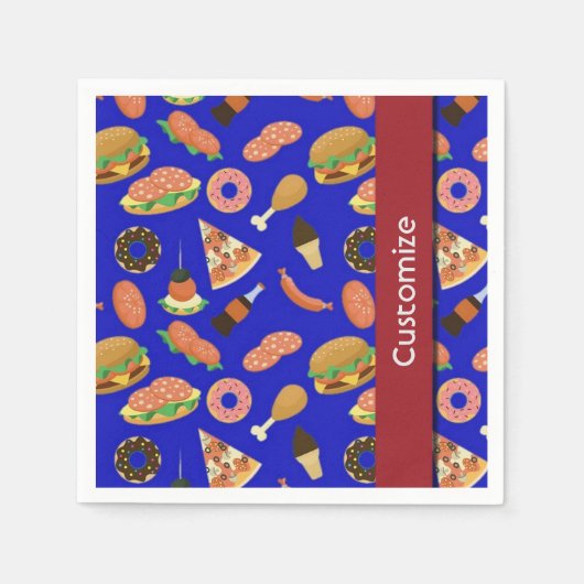 Snack Time Blue Picnic Napkins Serviette (Vorderseite)