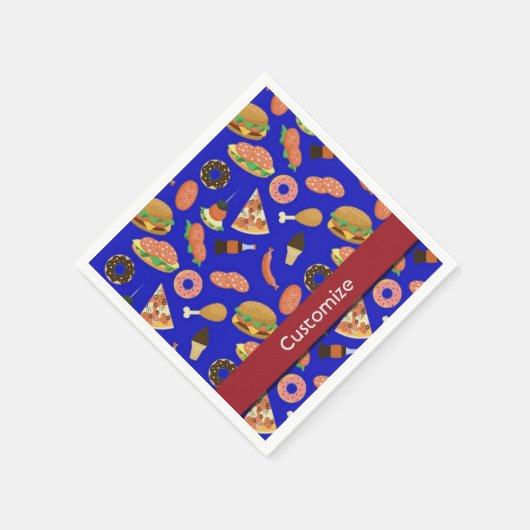 Snack Time Blue Picnic Napkins Serviette (Ecke)