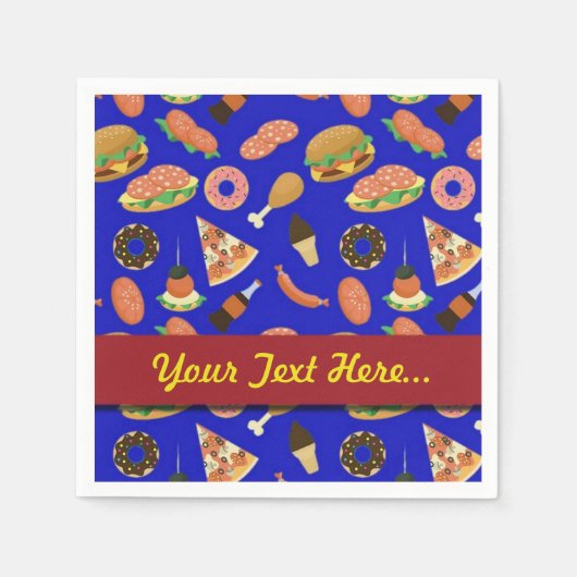 Snack Time Blue Picnic Napkins Serviette (Vorderseite)