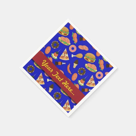Snack Time Blue Picnic Napkins Serviette (Ecke)