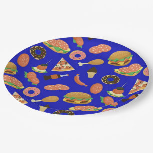 Snack Time Blue Picnic Pappteller