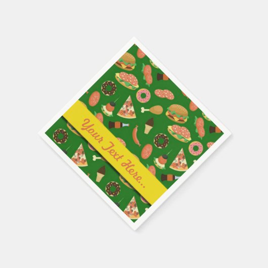 Snack Time Green Picnic Napkins Serviette (Ecke)