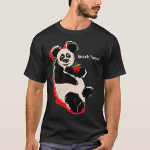 Snack TIme Panda Eating Strawberry School Spaß T-Shirt