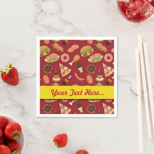 Snack Time Red Picnic Napkins Serviette (Beispiel)