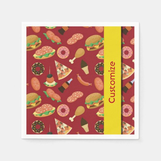 Snack Time Red Picnic Napkins Serviette (Vorderseite)