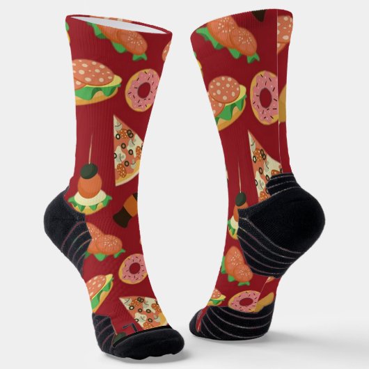 Snack Time Red Socken (Gewinkelt)