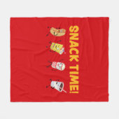 Snack Time! Retro Candy Popcorn Fleecedecke (Vorderseite (Horizontal))