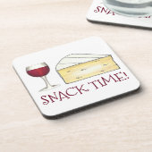 Snack Time! Rotwein Brie Feinschmecker Geschenk vo Untersetzer (Linke Seite)