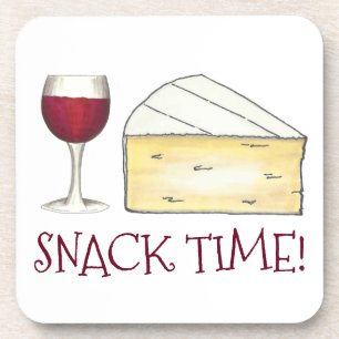 Snack Time! Rotwein Brie Feinschmecker Geschenk vo Untersetzer