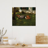 Snack Time (süßes junges Mädchen, das auf dem Gras Poster (Küche)