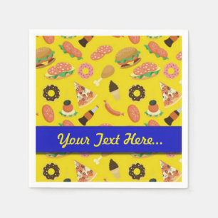 Snack Time Yellow Picnic Napkins Serviette