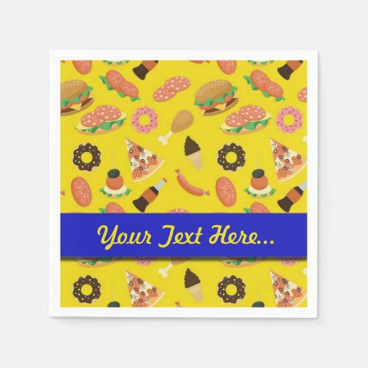 Snack Time Yellow Picnic Napkins Serviette (Vorderseite)