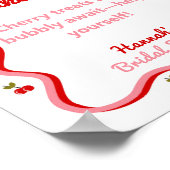 Snack-Tisch Retro Cherry Brautparty-Zeichen Poster (Ecke)