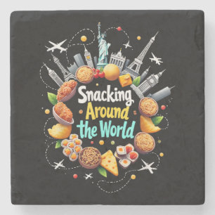 Snacks aus aller Welt Fast Food Reise Reisender Steinuntersetzer