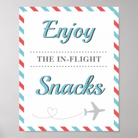 Snacks Essen Tisch Reise Flugzeug Fluggesellschaft Poster (Vorne)