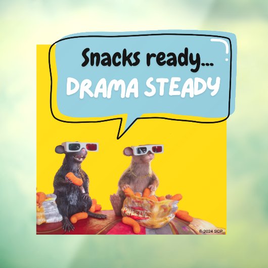 Snacks fertig, Drama Stetig Fensteraufkleber (Blatt 3)