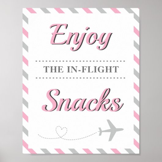 Snacks Food Table Travel Airplane Party Poster (Vorne)