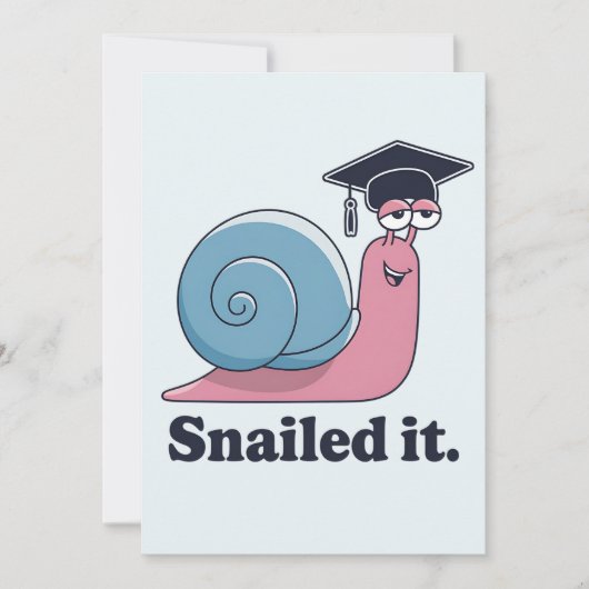 Snacks It Funny Snail Abschluss Hat Graduate Einladung (Vorderseite)