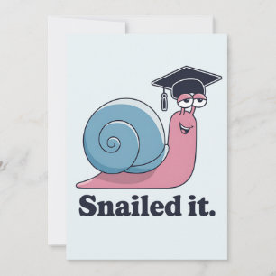 Snacks It Funny Snail Abschluss Hat Graduate Feiertagskarte