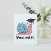 Snacks It Funny Snail Abschluss Hat Graduate Postkarte (Stehend Vorderseite)