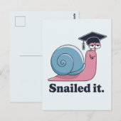 Snacks It Funny Snail Abschluss Hat Graduate Postkarte (Vorne/Hinten)