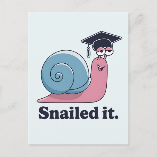 Snacks It Funny Snail Abschluss Hat Graduate Postkarte (Vorderseite)
