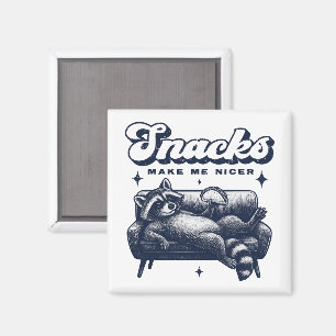 Snacks machen mich netter Lustiger Waschbär-Tacos Magnet