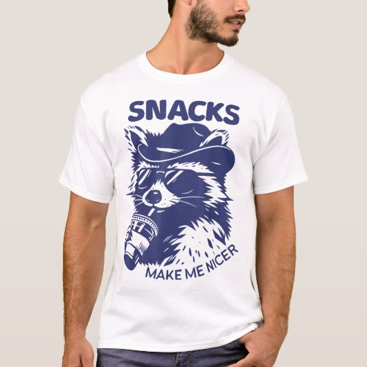 Snacks machen mich Nicer Raccoon Animal Sarcastic T-Shirt (Vorderseite)